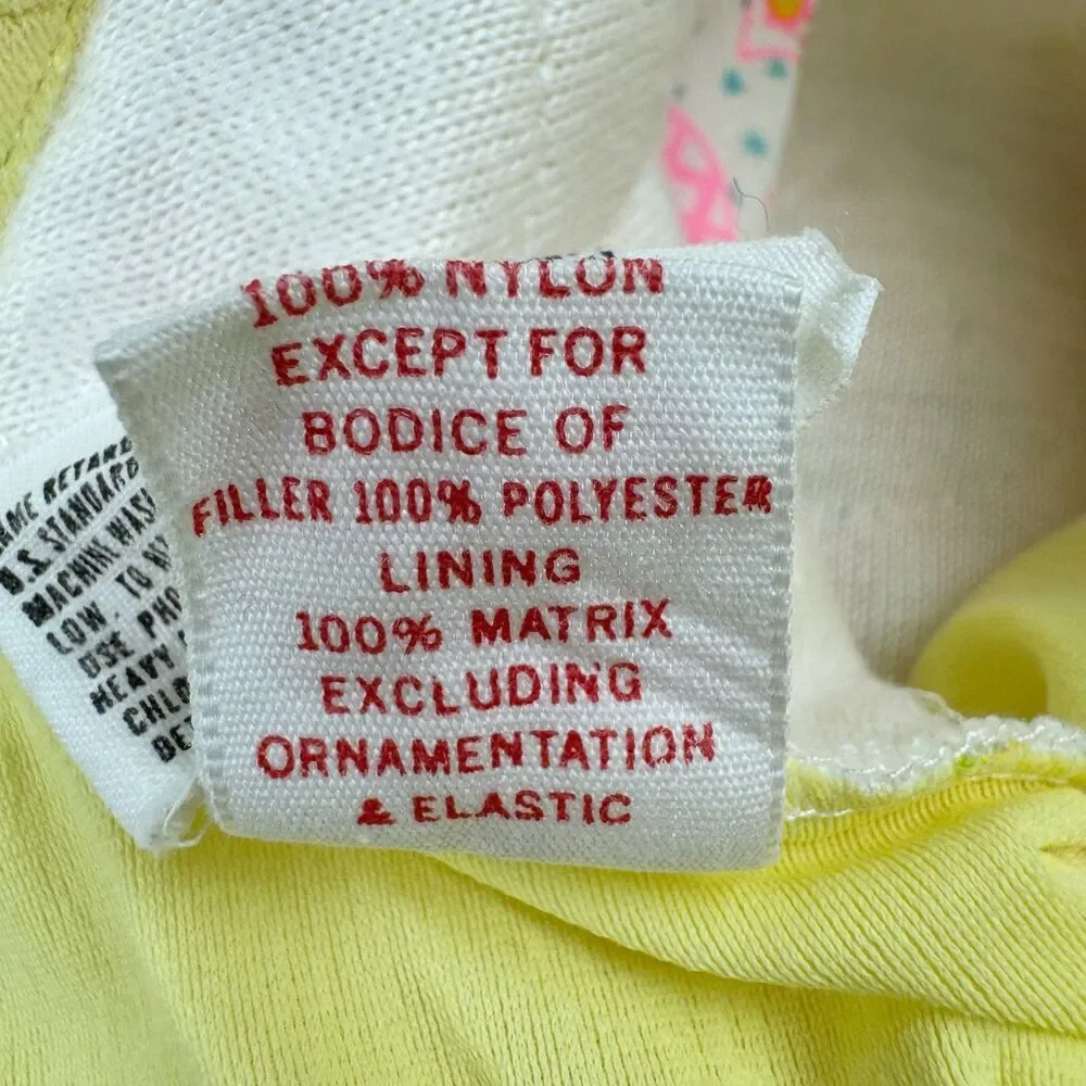 VTG Her Majesty Pajama Nightgown Girls 8 Flannel Lace Trim Yellow Quilted USA